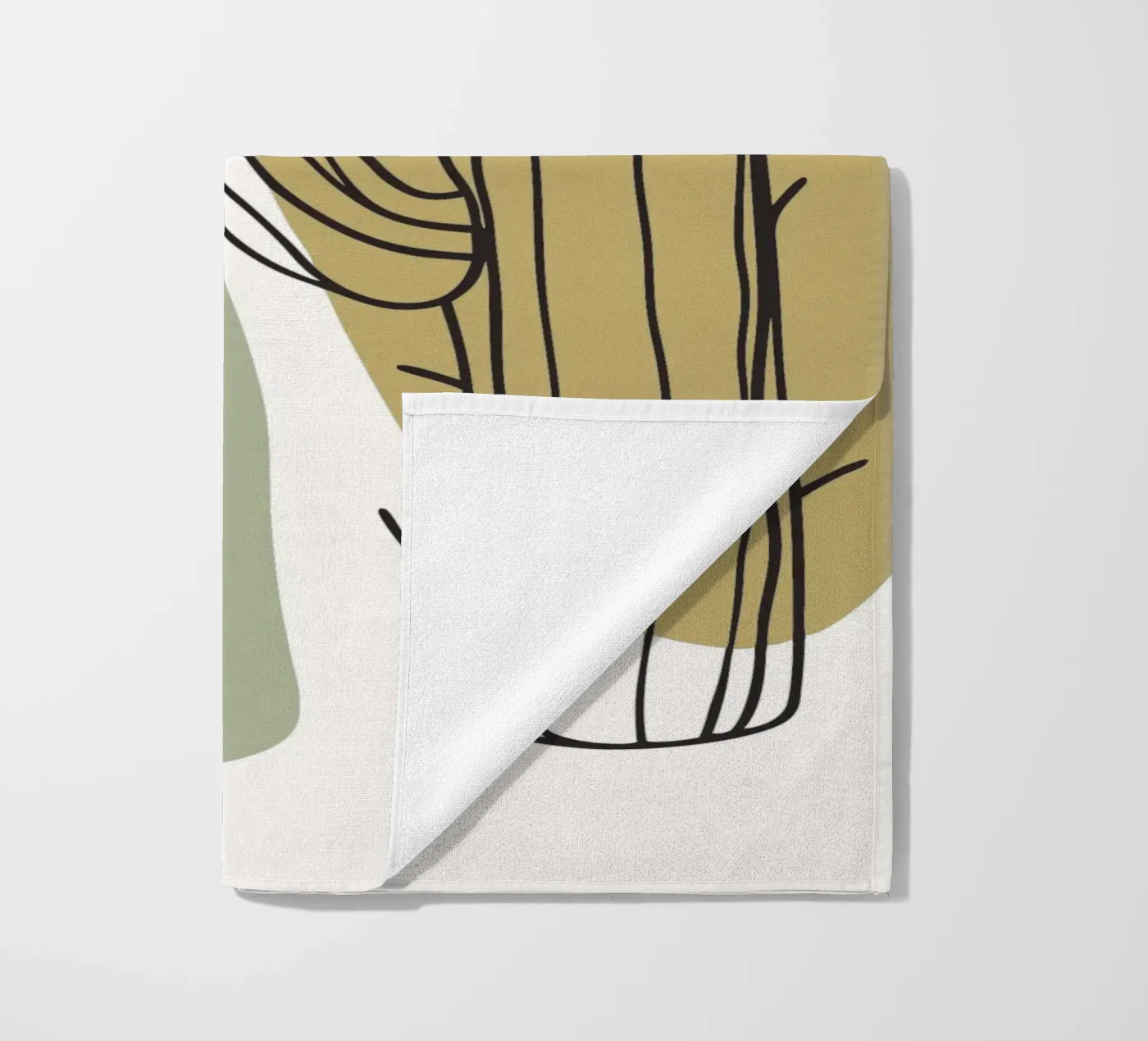 Cactus and Vase beach towel by RELAXING TOUCH