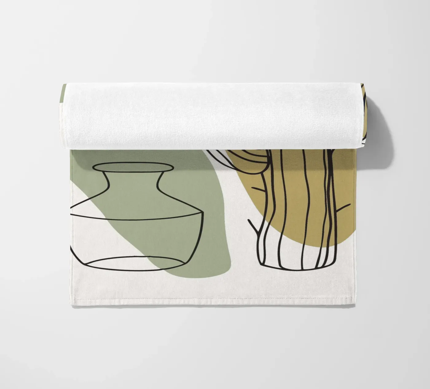 Cactus and Vase beach towel by RELAXING TOUCH
