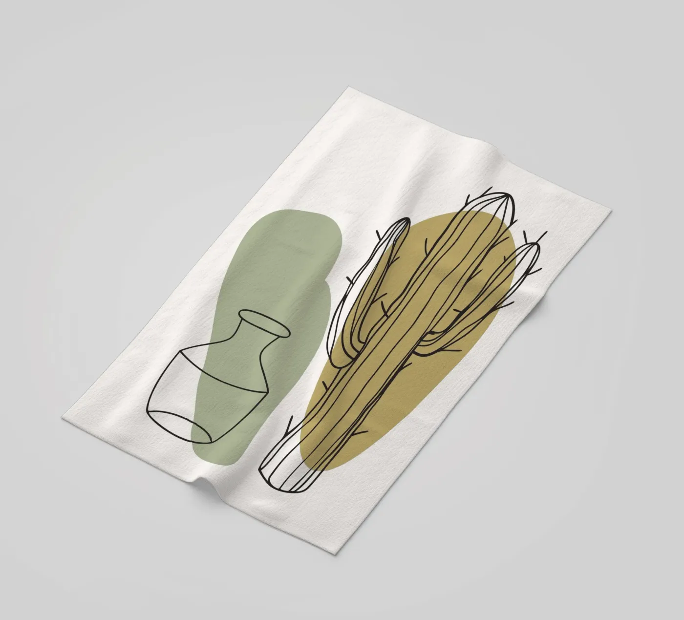 Cactus and Vase beach towel by RELAXING TOUCH