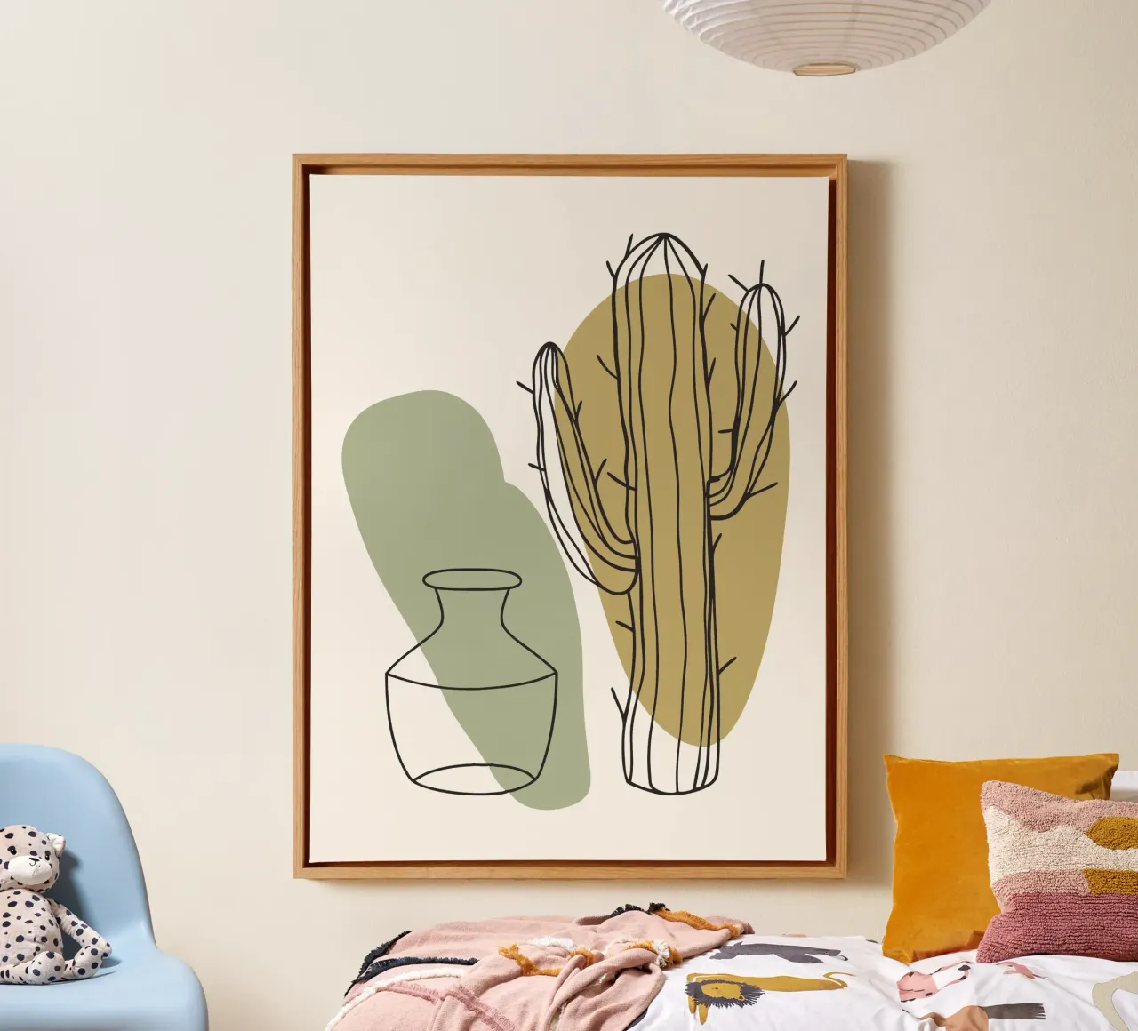 Cactus and Vase canvas by RELAXING TOUCH