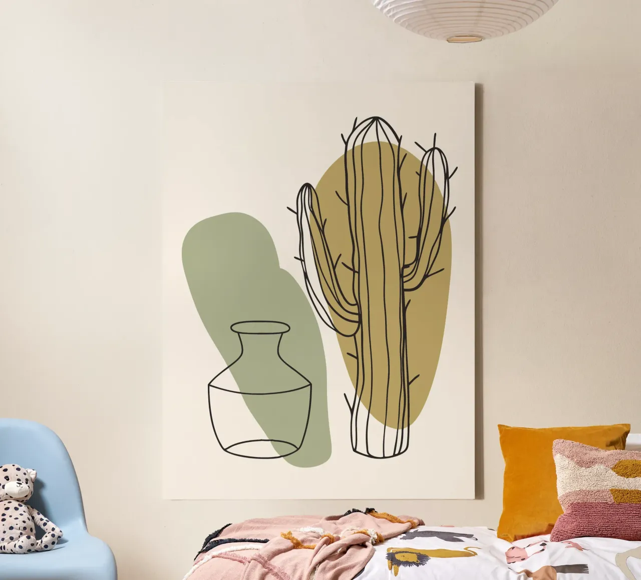 Cactus and Vase canvas by RELAXING TOUCH