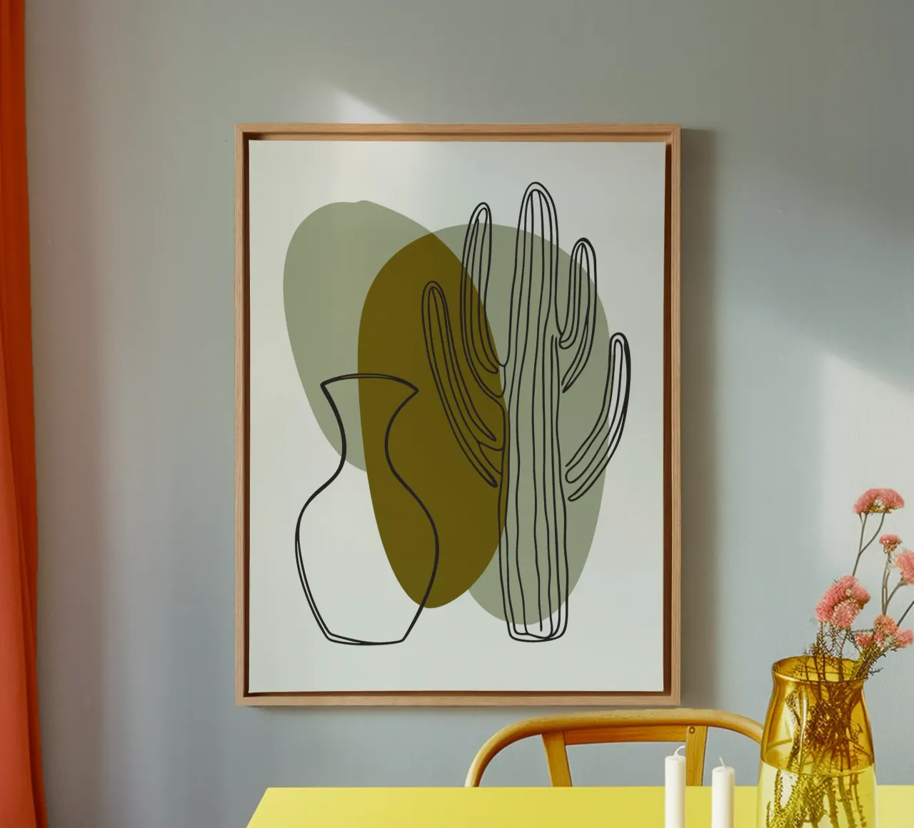 Cactus and Vase canvas by RELAXING TOUCH