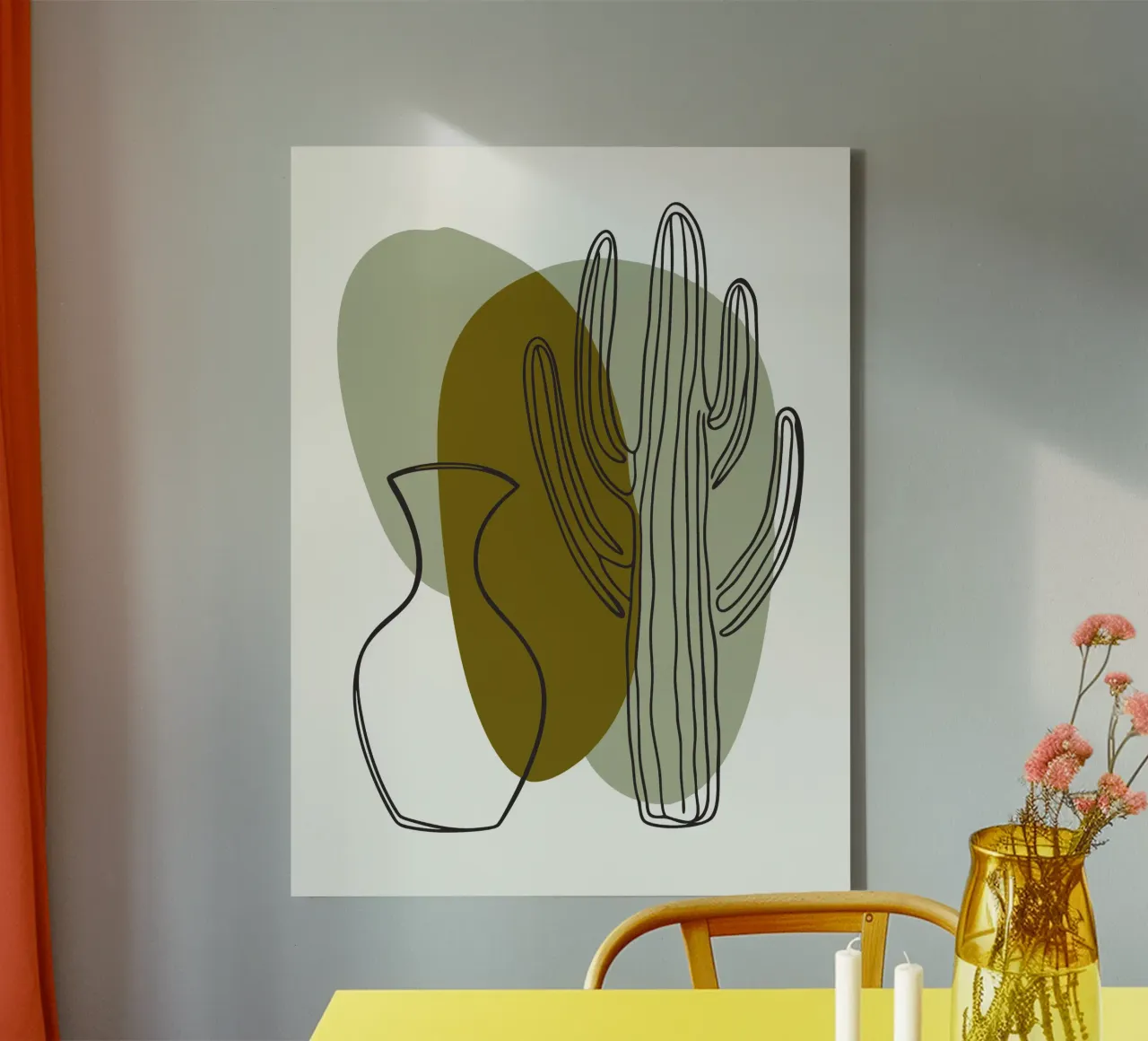 Cactus and Vase canvas by RELAXING TOUCH