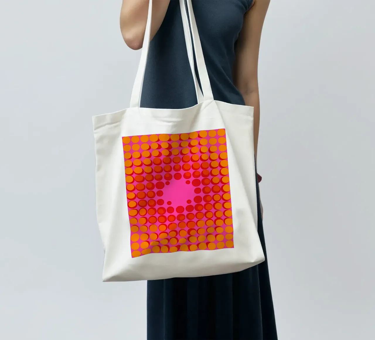 Precisielanding | Decoratieve Op-Art jute draagtas van Autofocus