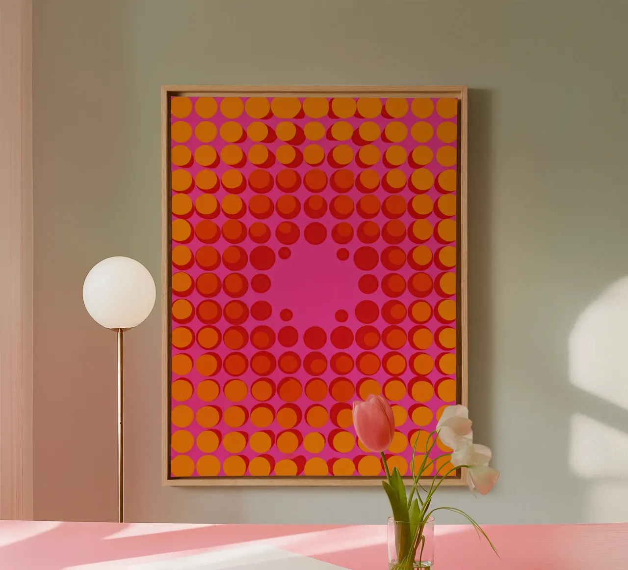 Precision landing | Decorative Op-Art canvas with Floater frame by Autofocus