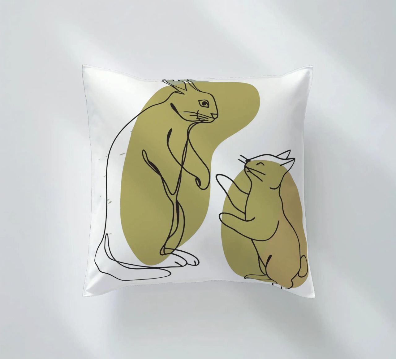 Cat and Rabbit decorative cushion by RELAXING TOUCH