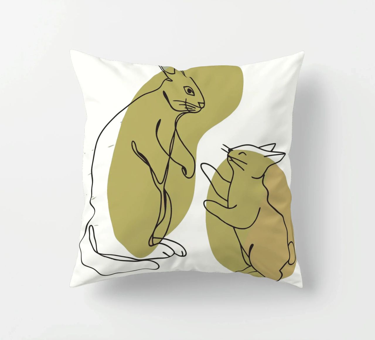Cat and Rabbit decorative cushion by RELAXING TOUCH