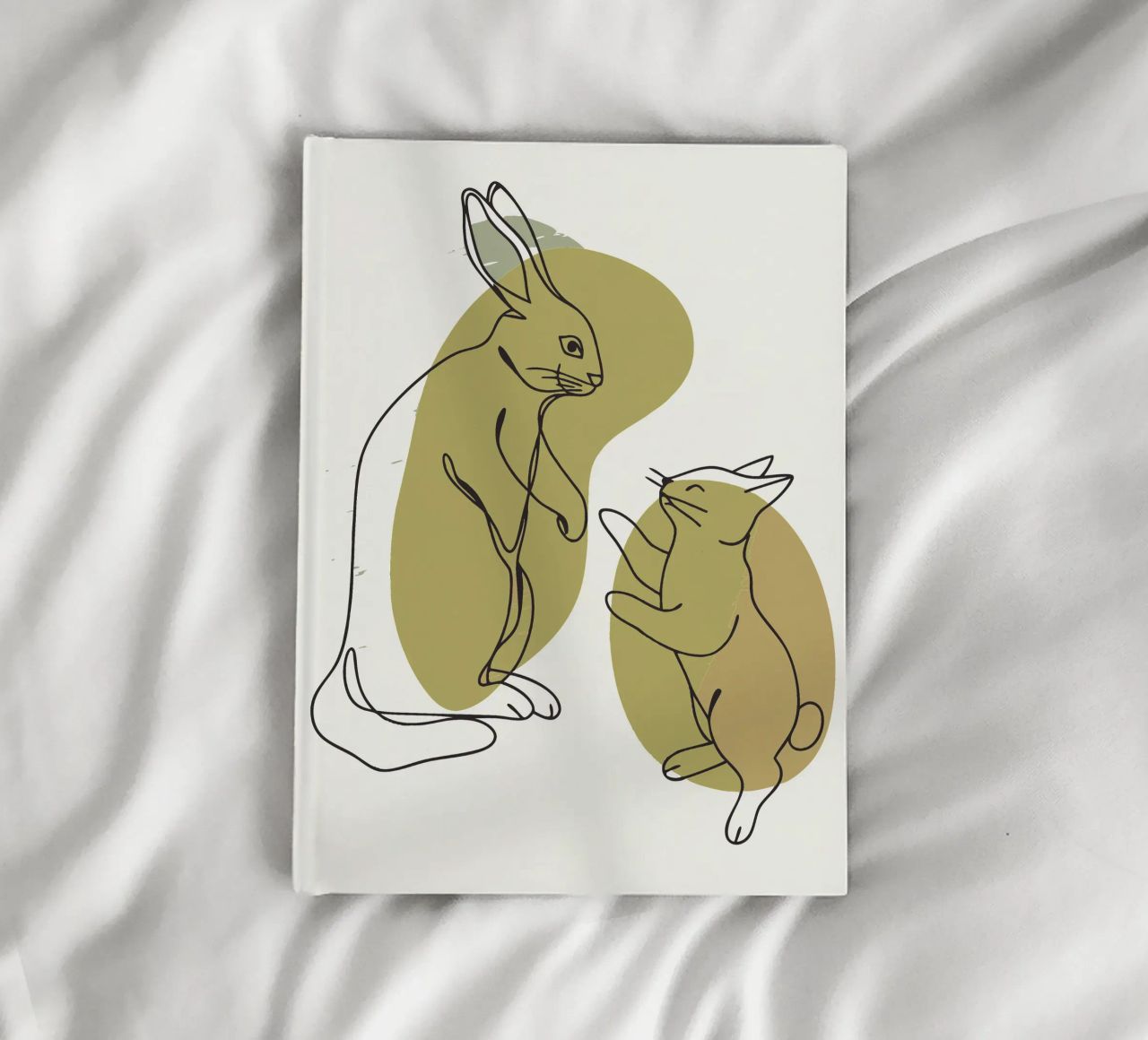 Cat and Rabbit notebook by RELAXING TOUCH