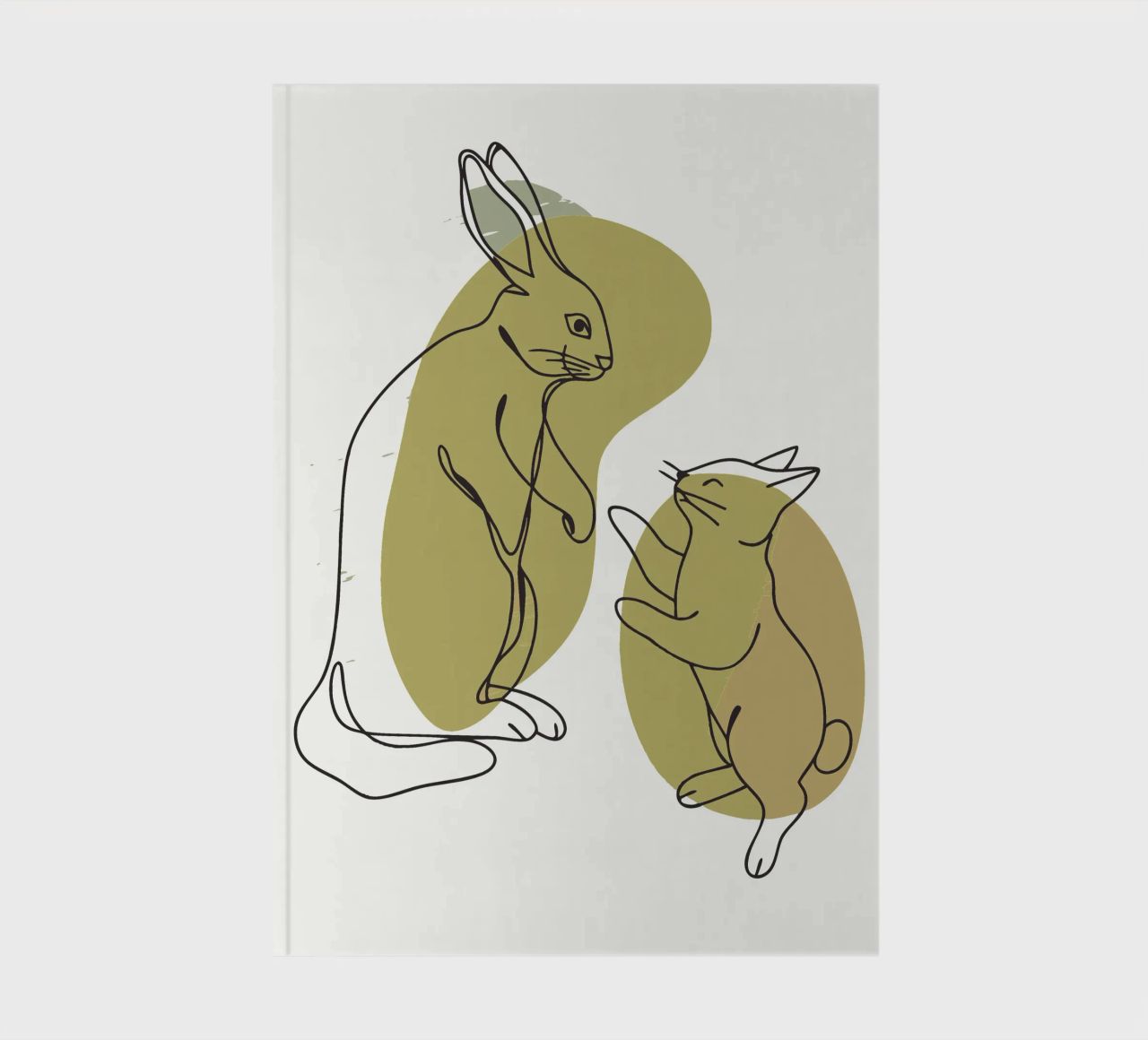 Cat and Rabbit notebook by RELAXING TOUCH