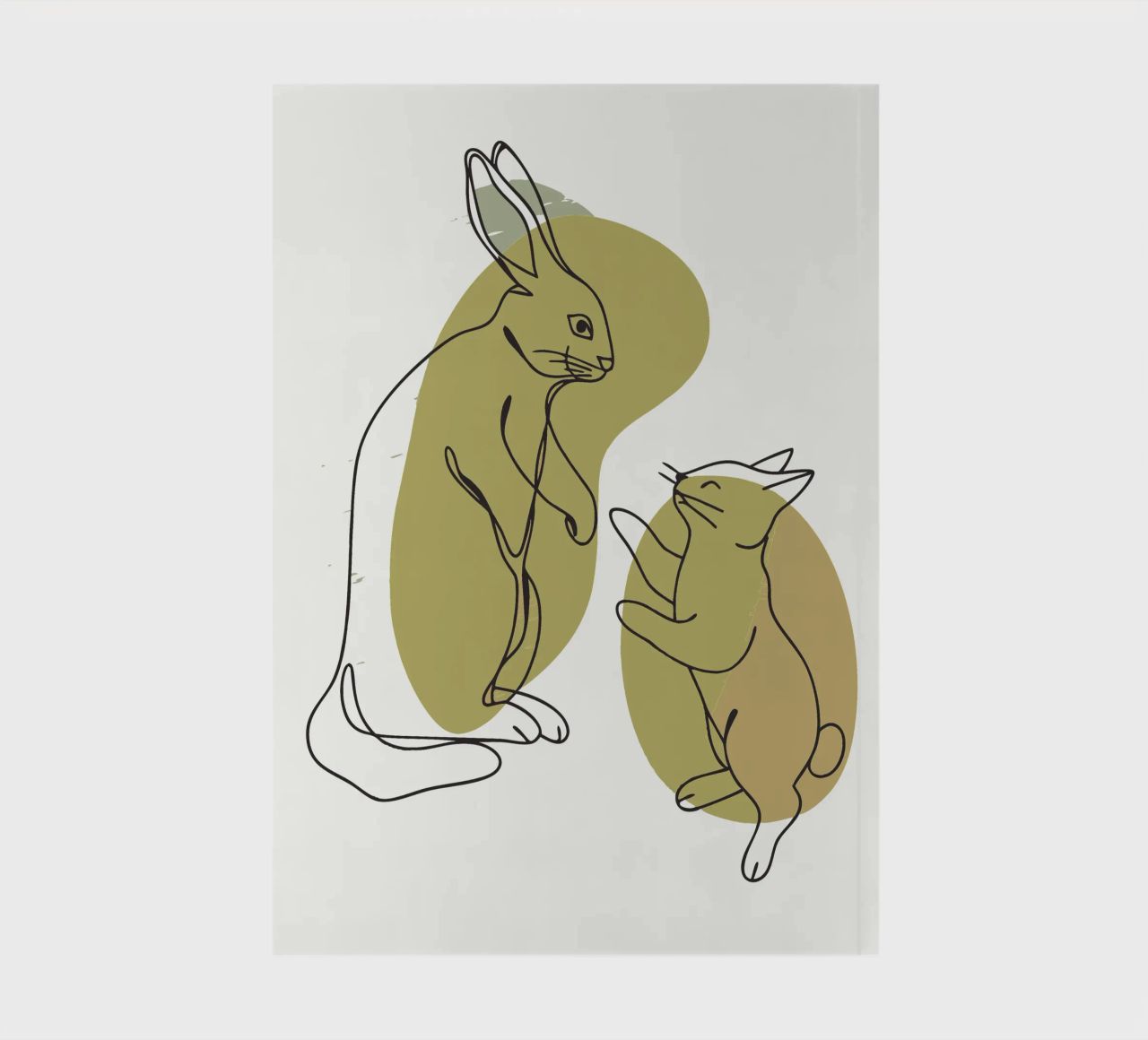 Cat and Rabbit notebook by RELAXING TOUCH