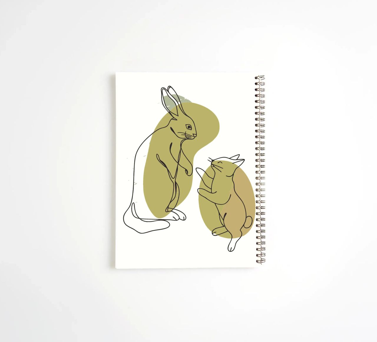 Cat and Rabbit spiral notebook by RELAXING TOUCH