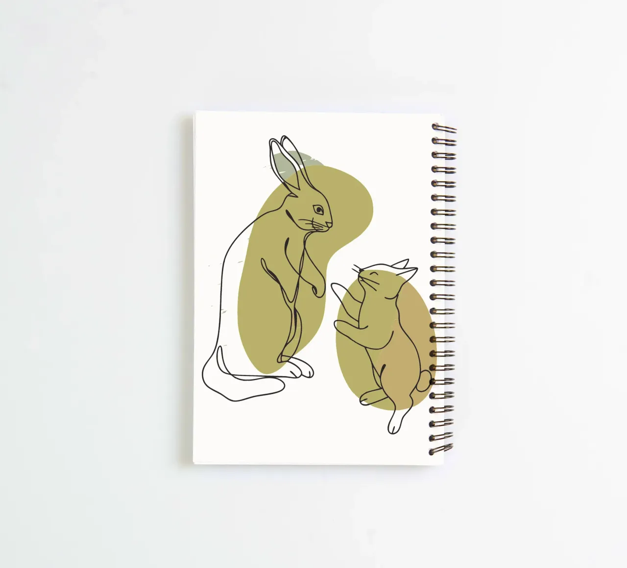 Gato y conejo cuaderno de espiral de RELAXING TOUCH