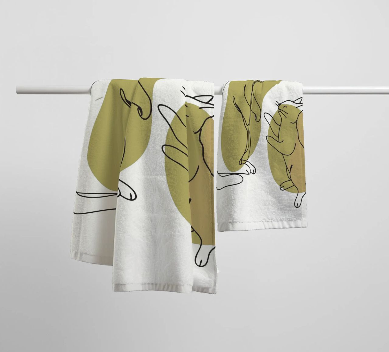 Cat and Rabbit towel by RELAXING TOUCH