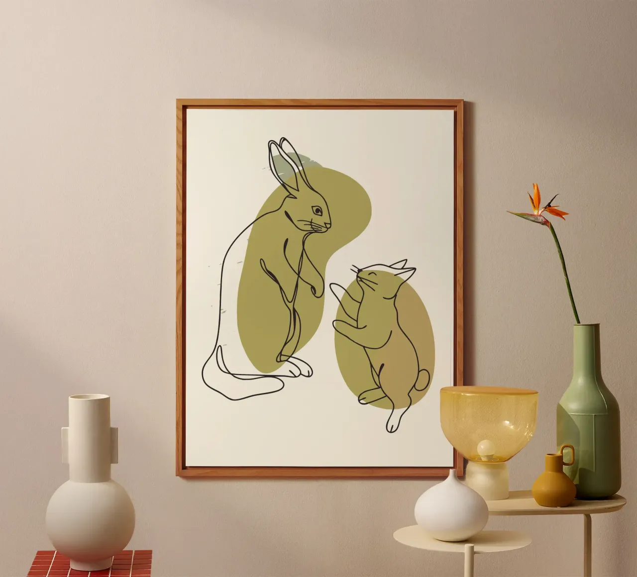 Gatto e coniglio alluminio dibond da RELAXING TOUCH