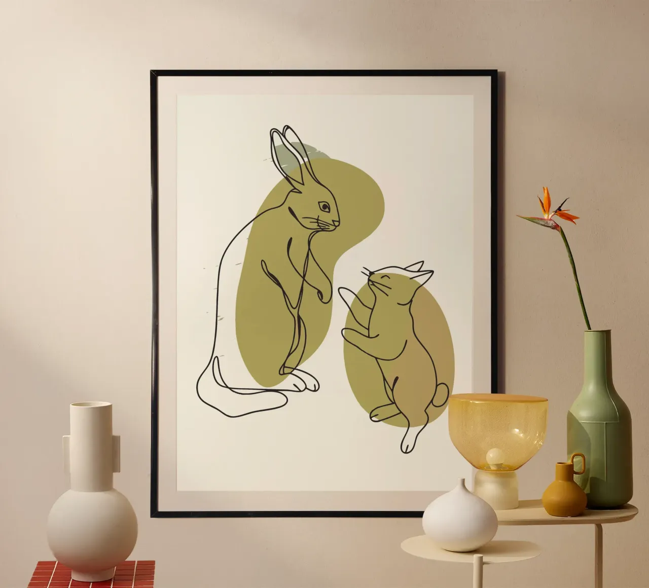 Cat and Rabbit hahnemühle by RELAXING TOUCH
