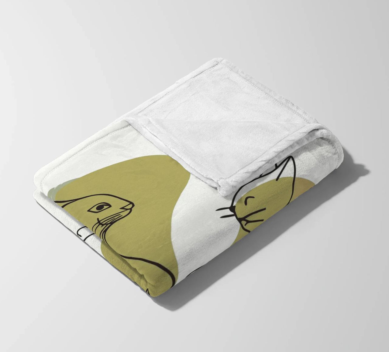 Cat and Rabbit fleece blanket by RELAXING TOUCH