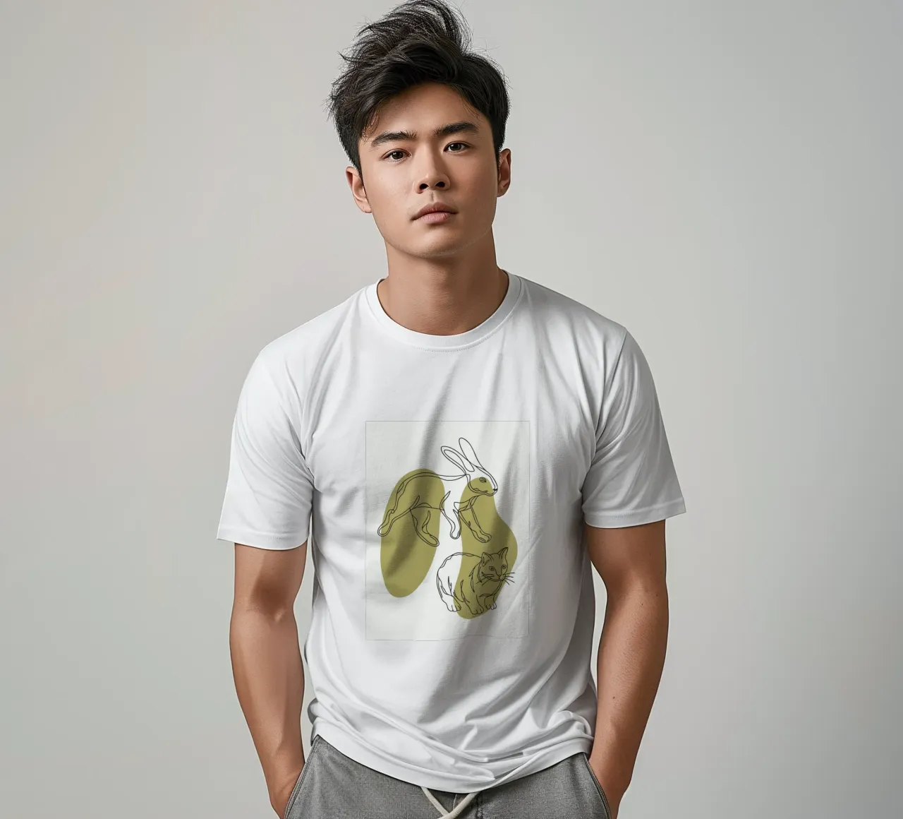Gatto e coniglio t-shirt da RELAXING TOUCH