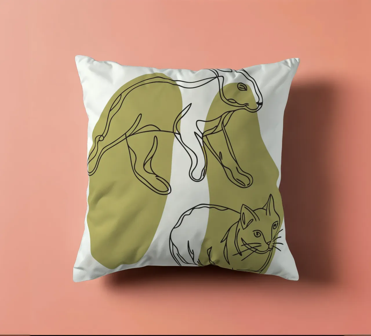 Gatto e coniglio cuscino da RELAXING TOUCH