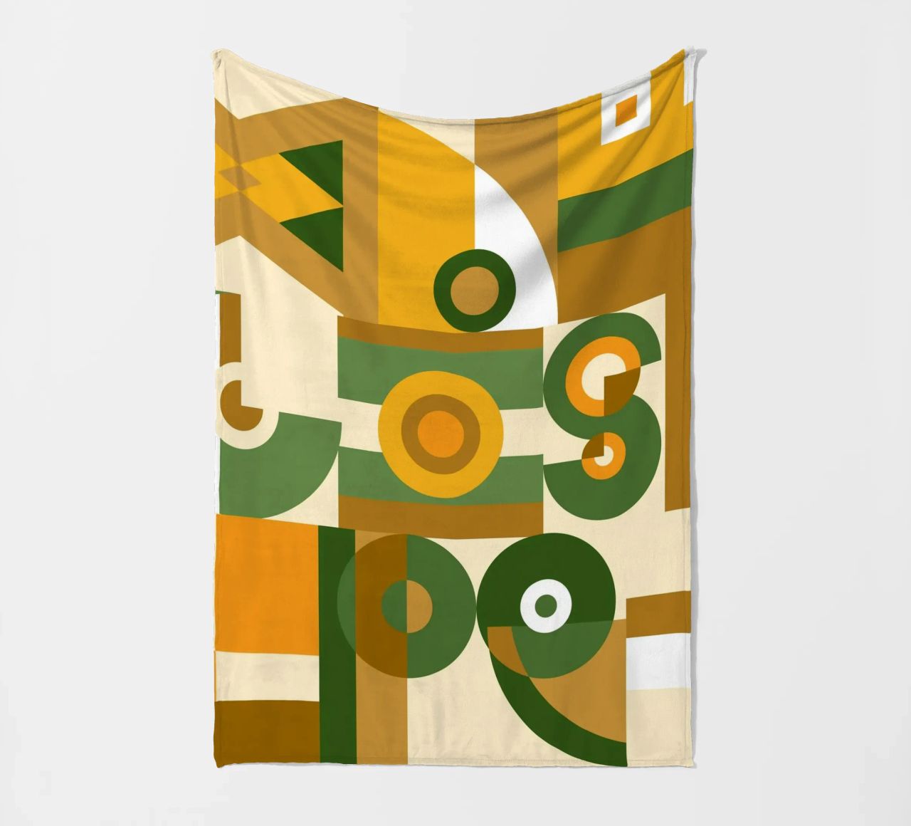 Motif géométrique vert et jaune plaid polaire de Little Dean