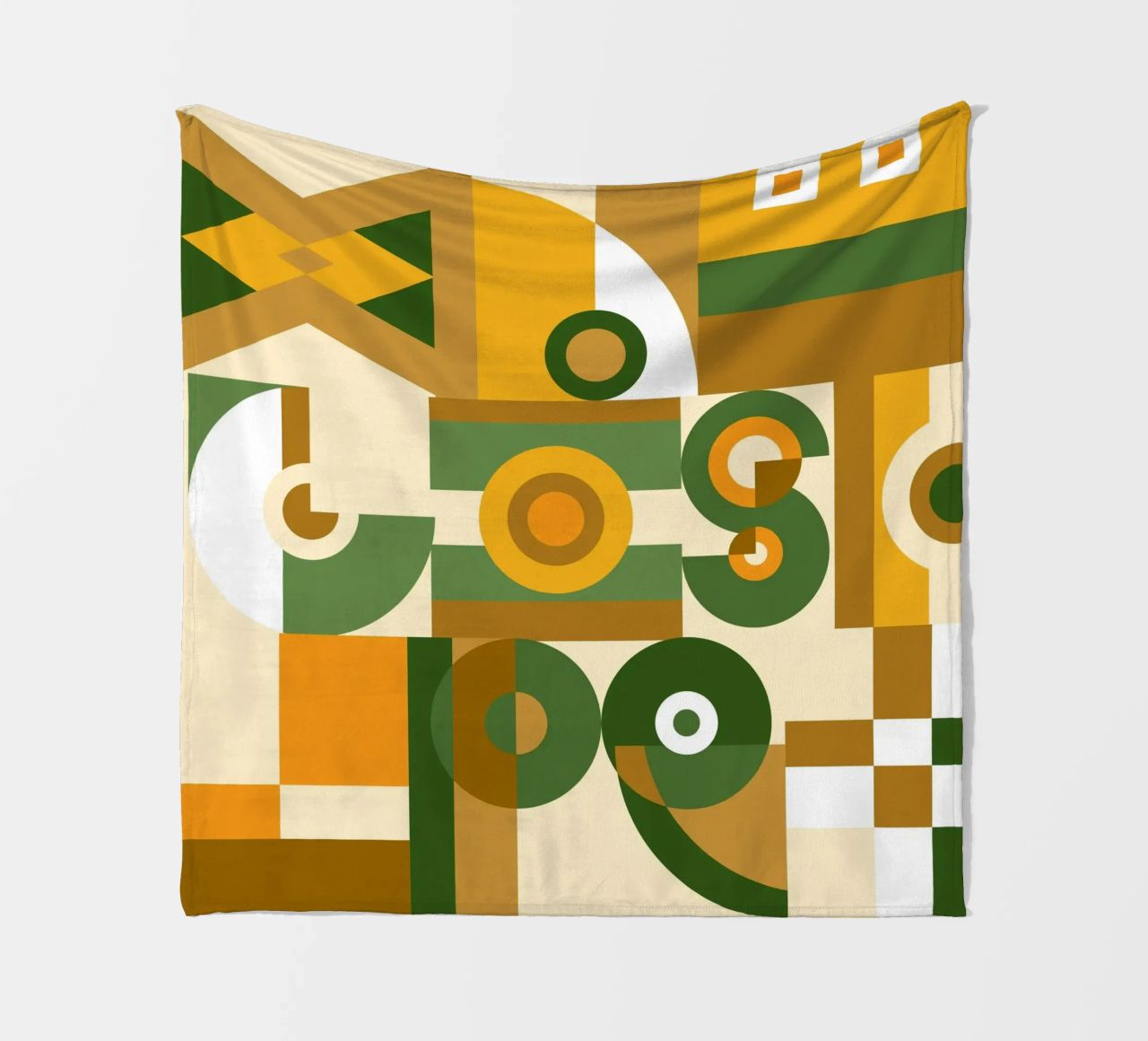 Motif géométrique vert et jaune plaid polaire de Little Dean