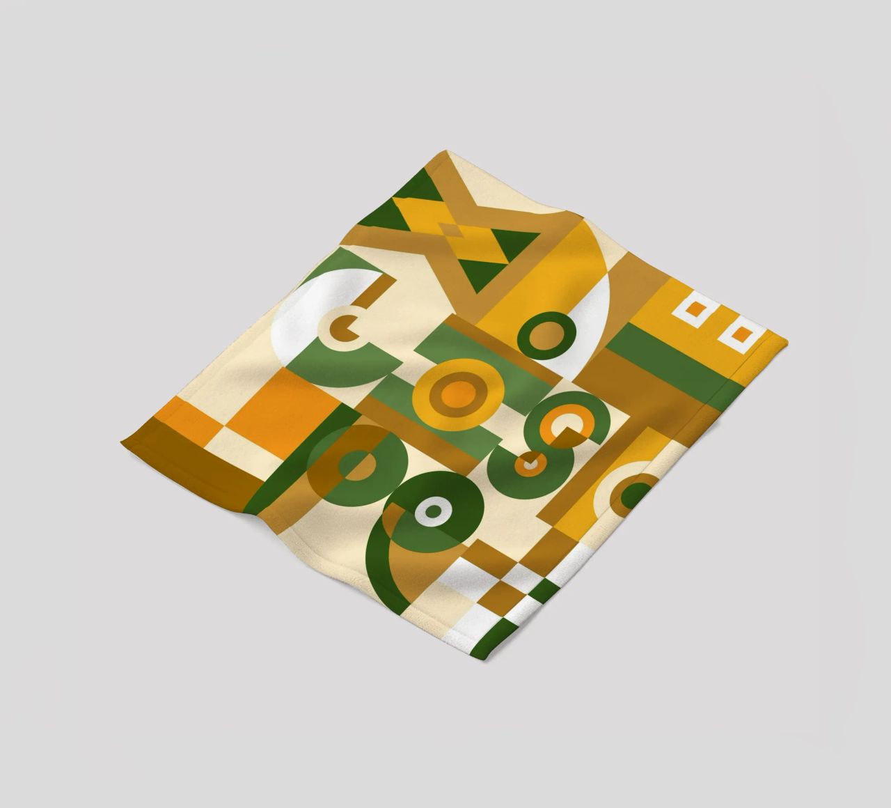 Motif géométrique vert et jaune plaid polaire de Little Dean