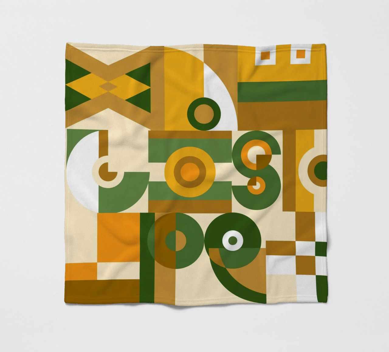 Motif géométrique vert et jaune plaid polaire de Little Dean