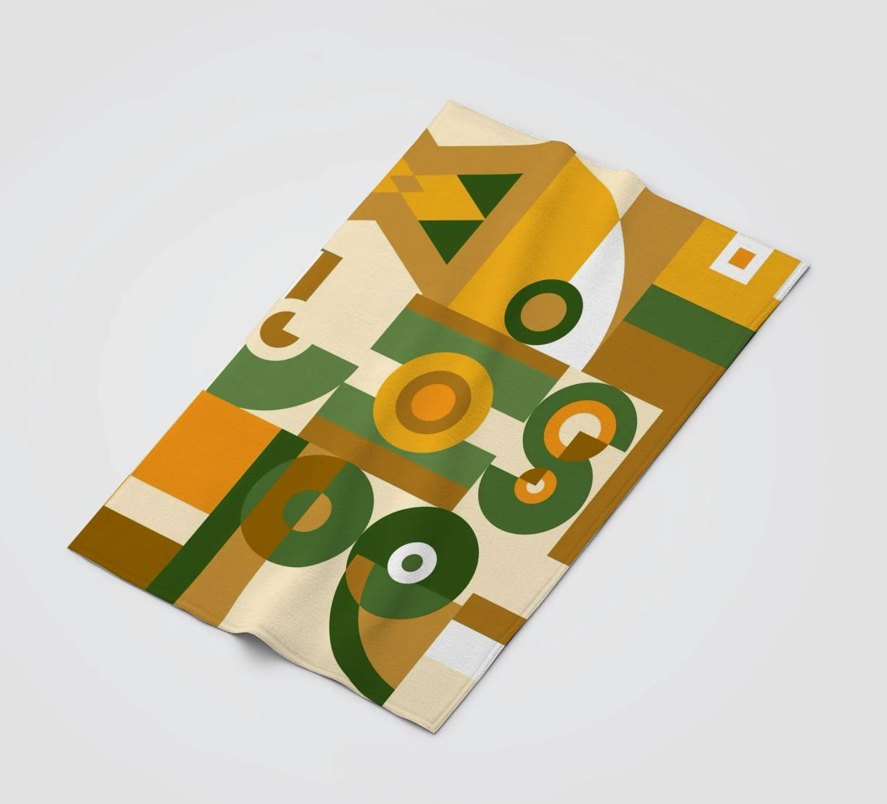 Motif géométrique vert et jaune plaid polaire de Little Dean