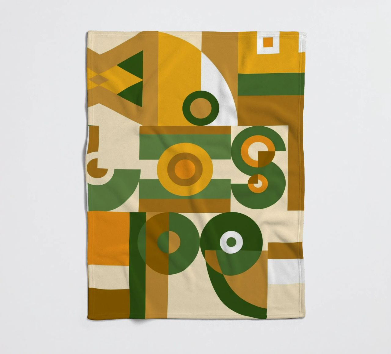 Motif géométrique vert et jaune plaid polaire de Little Dean