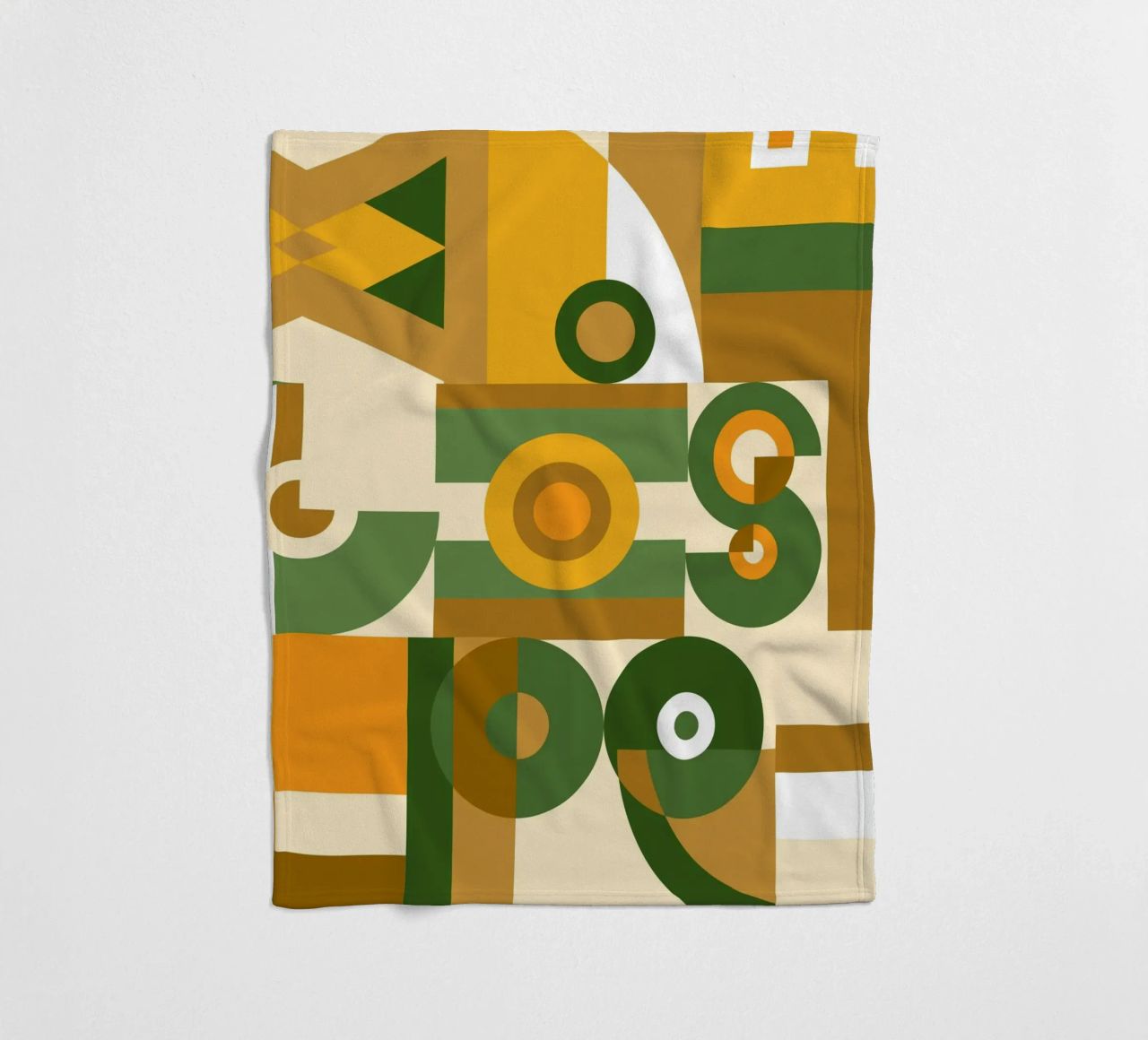 Motif géométrique vert et jaune plaid polaire de Little Dean