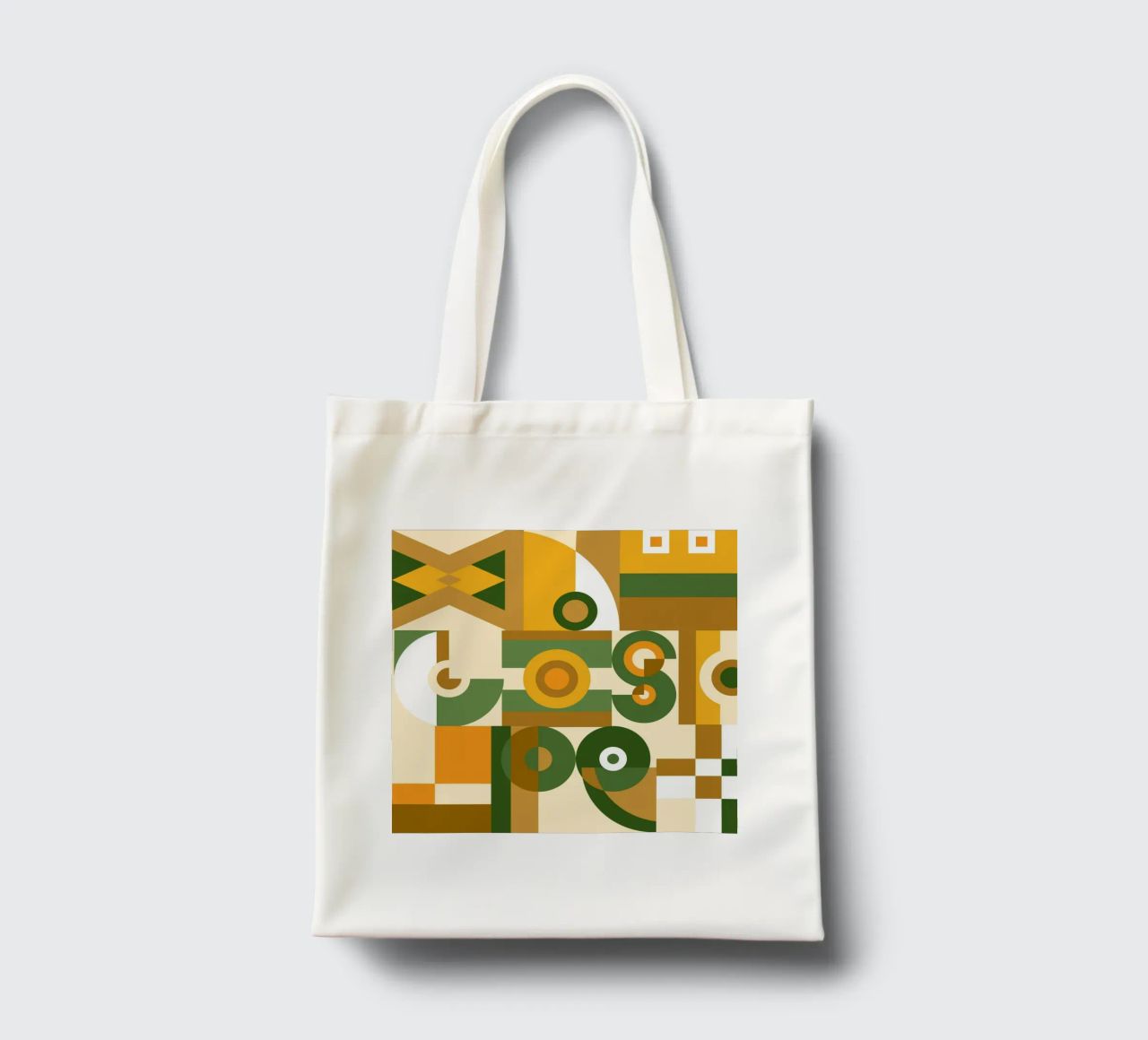 Motif géométrique vert et jaune tote bag de Little Dean
