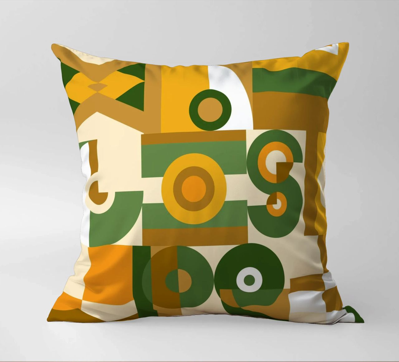 Motif géométrique vert et jaune coussin de Little Dean