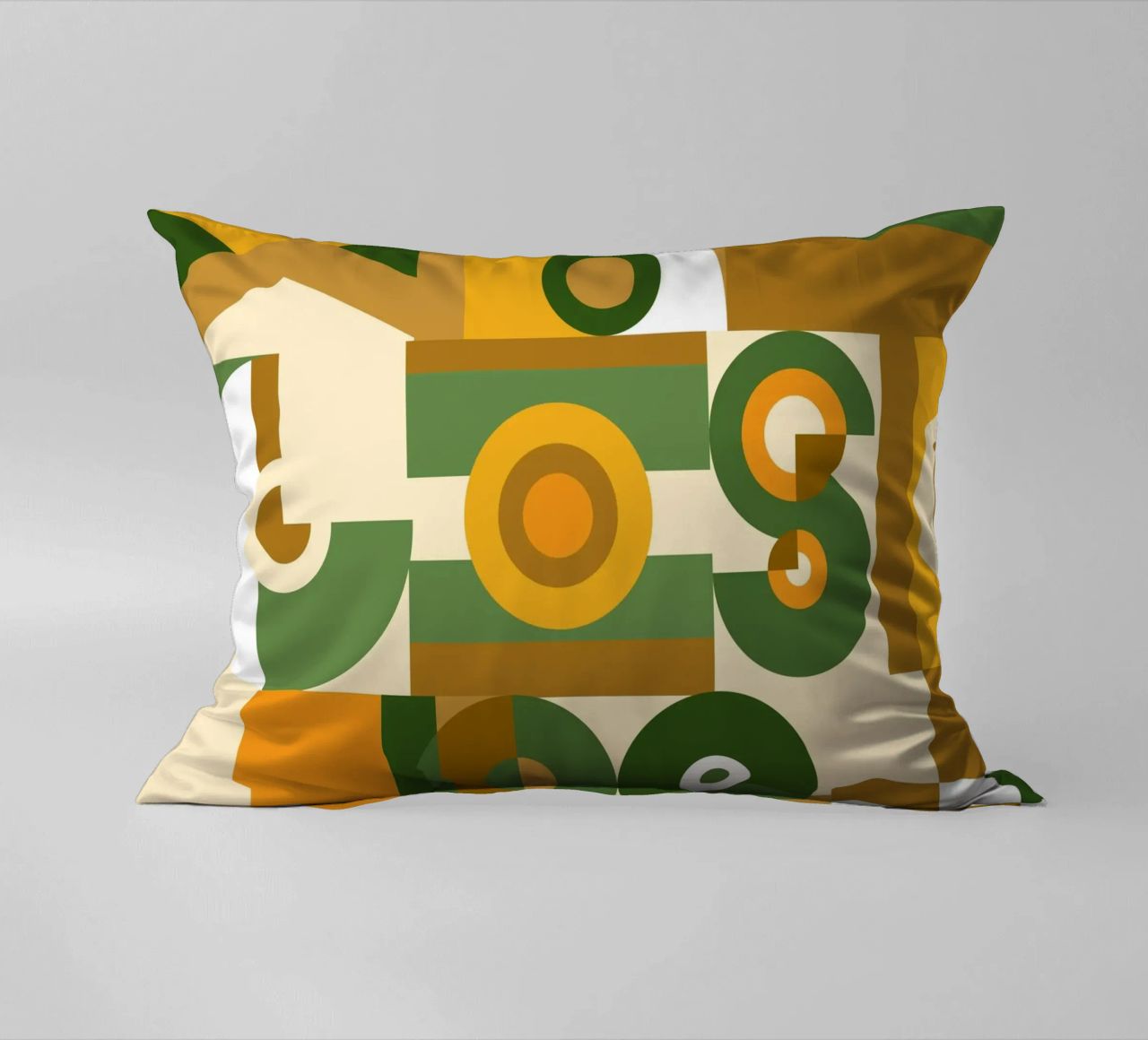 Motif géométrique vert et jaune coussin de Little Dean