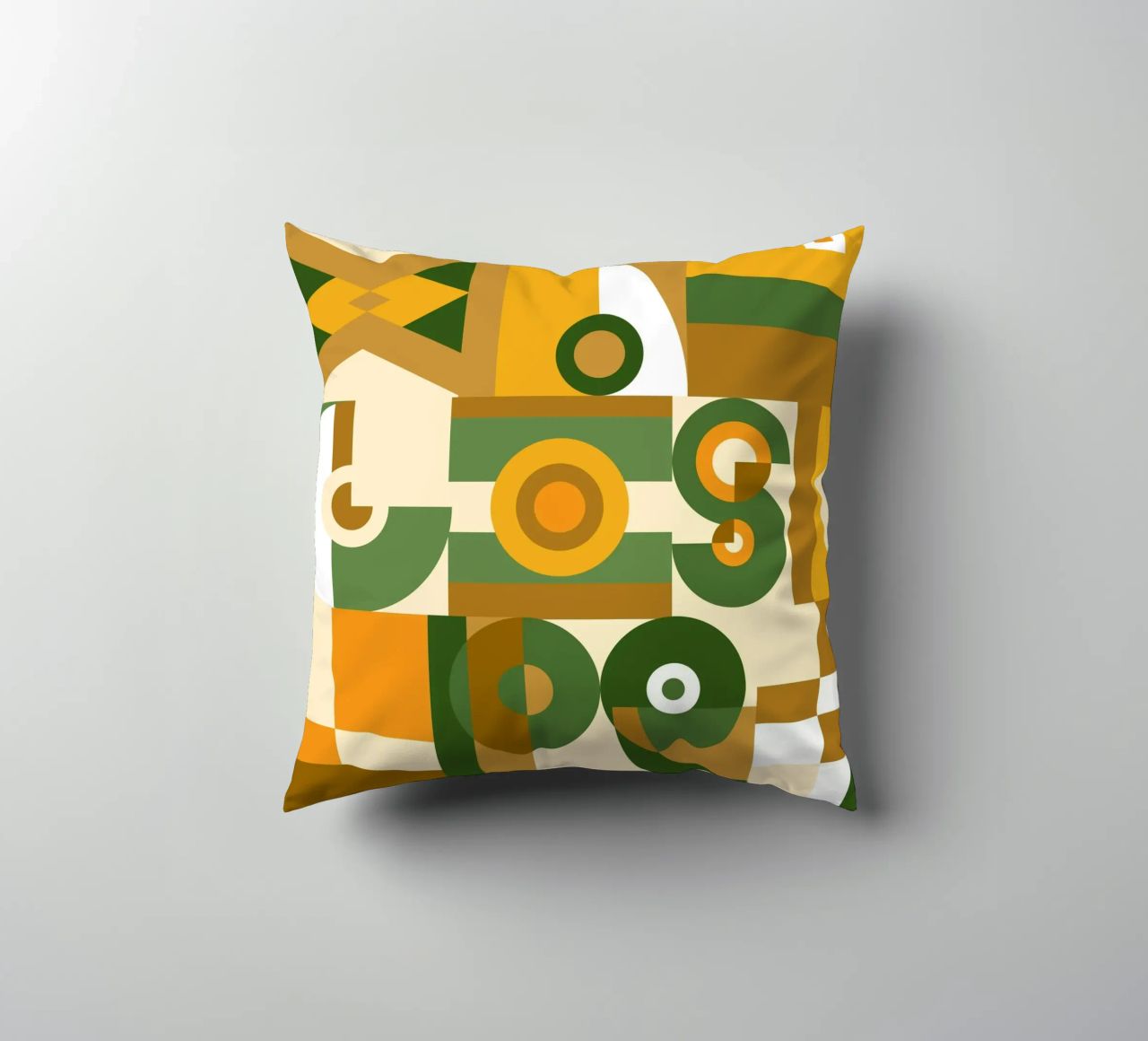 Motif géométrique vert et jaune coussin de Little Dean