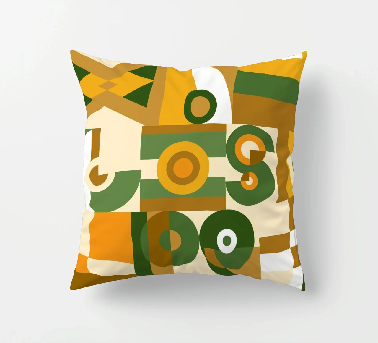 Motif géométrique vert et jaune coussin de Little Dean