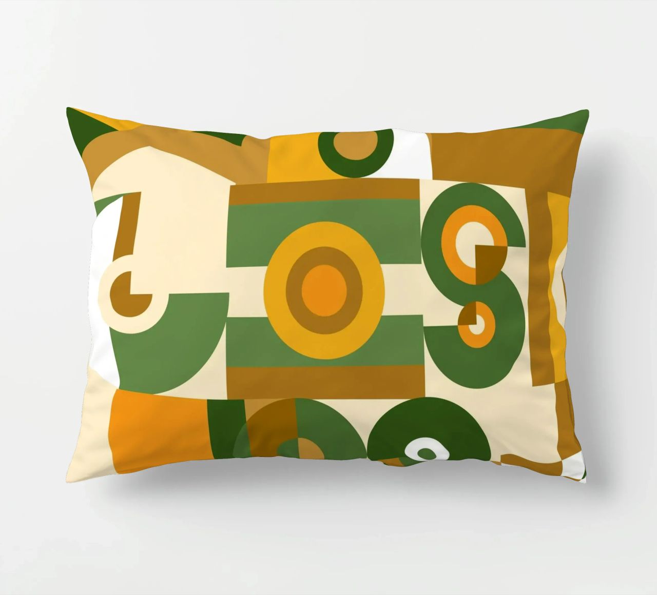 Motif géométrique vert et jaune coussin de Little Dean