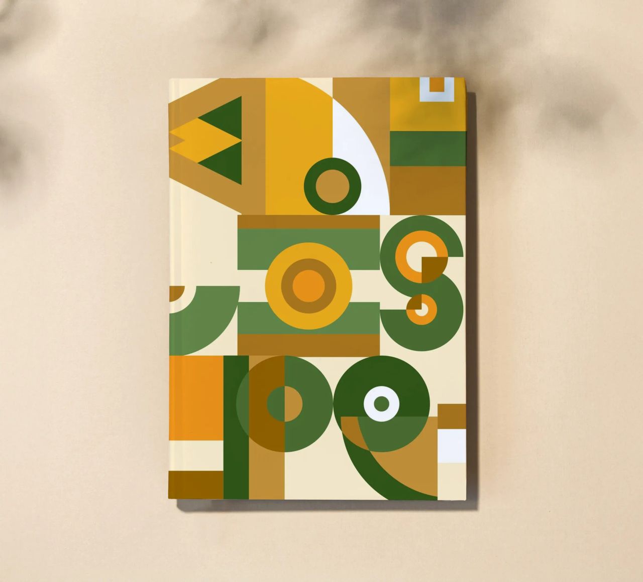 Motif géométrique vert et jaune carnet de notes de Little Dean