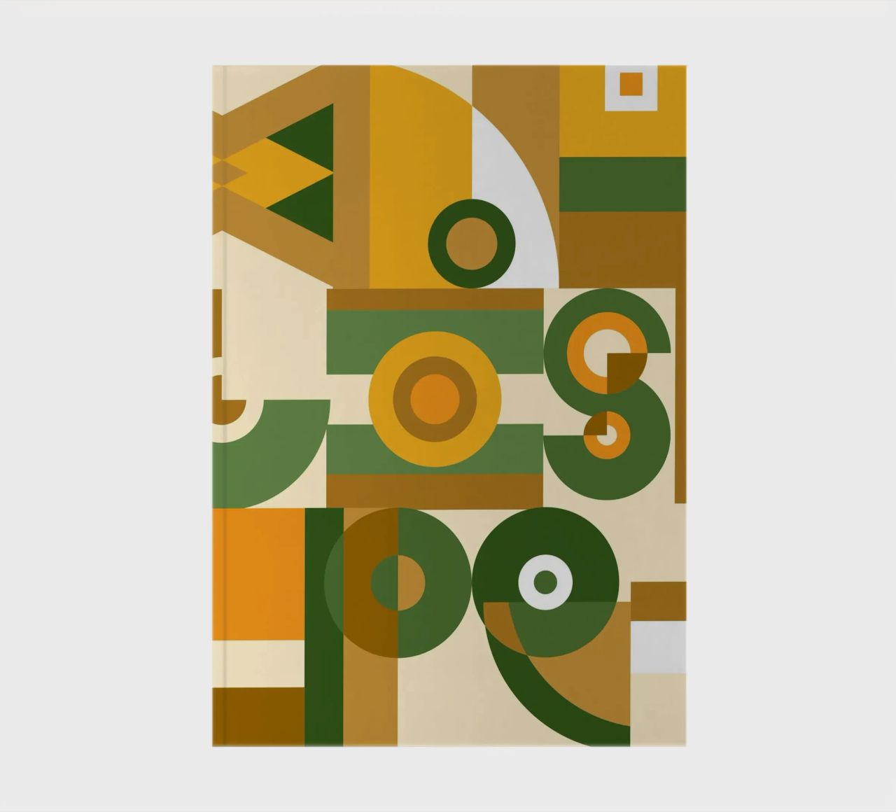 Motif géométrique vert et jaune carnet de notes de Little Dean