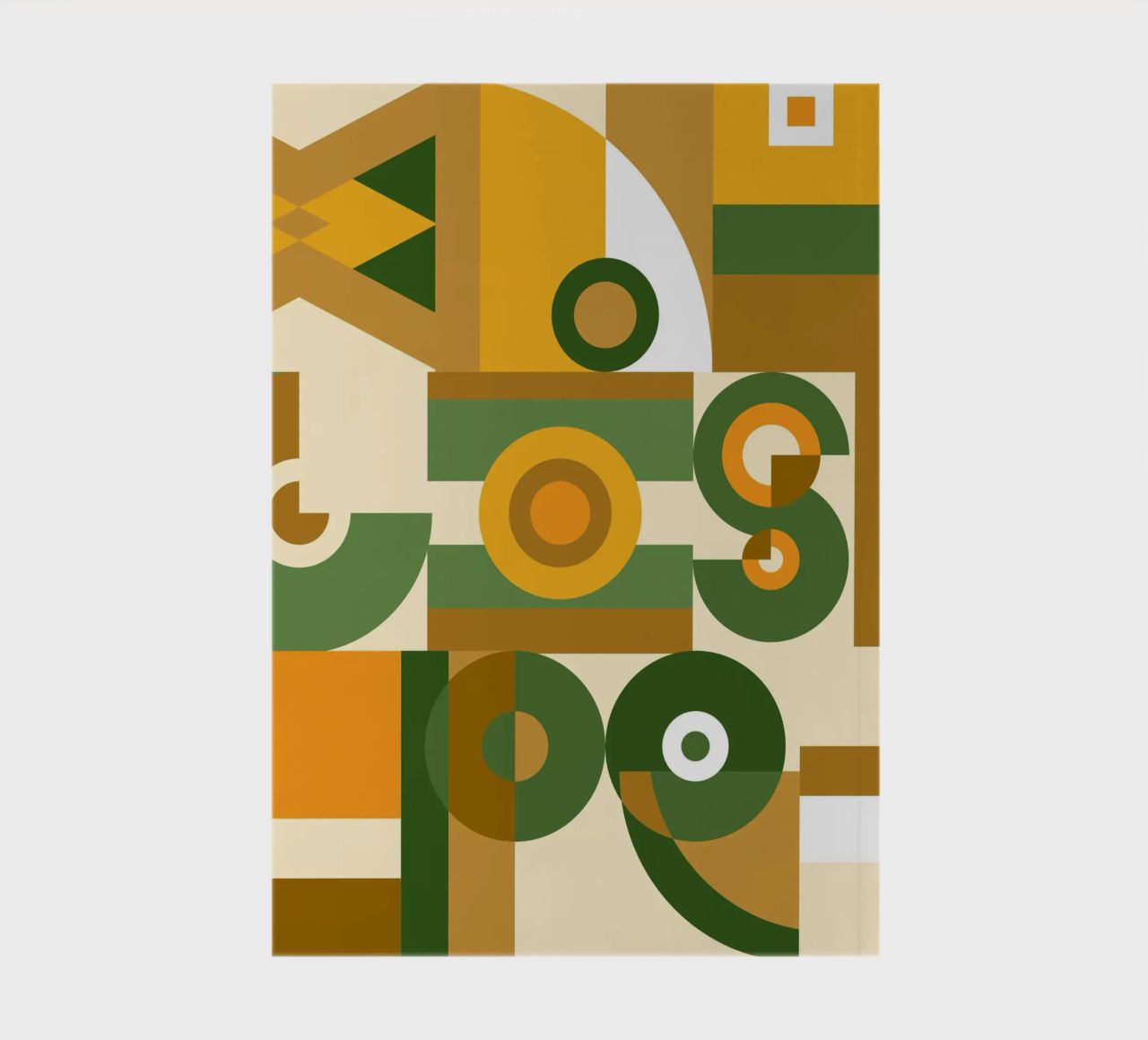 Motif géométrique vert et jaune carnet de notes de Little Dean
