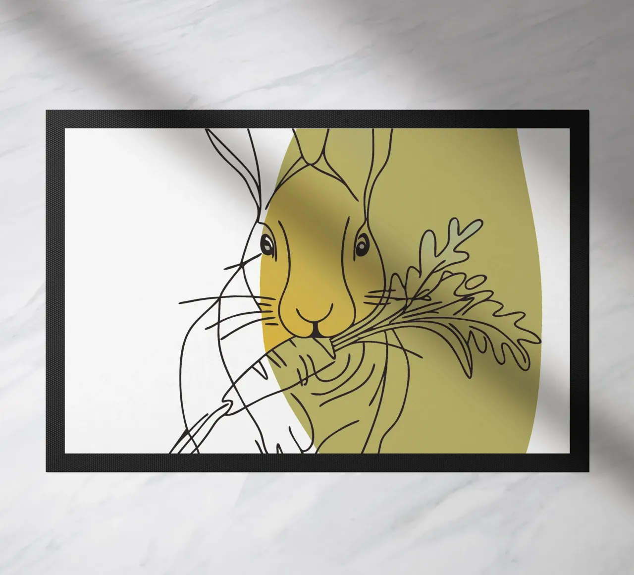 Rabbit Eats Carrots doormat by RELAXING TOUCH