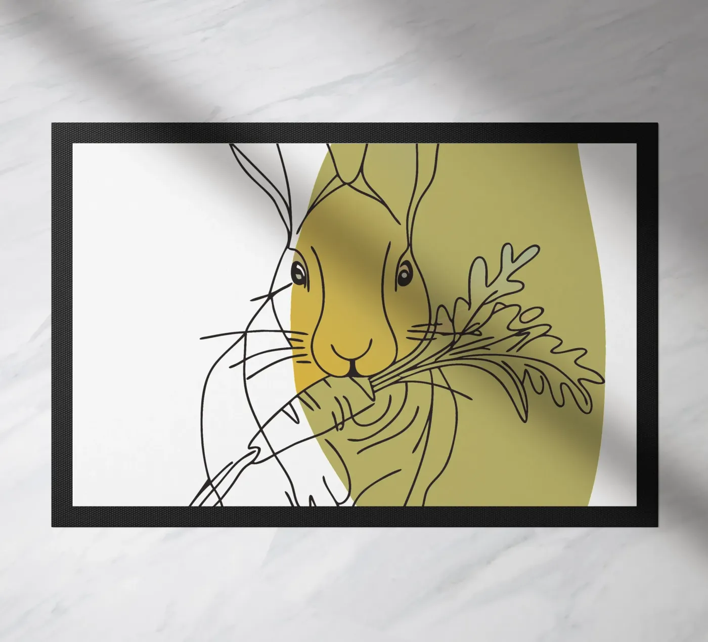 Rabbit Eats Carrots doormat by RELAXING TOUCH