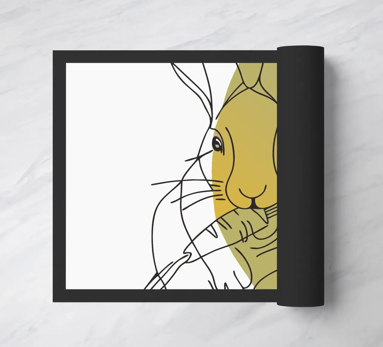 Rabbit Eats Carrots doormat by RELAXING TOUCH