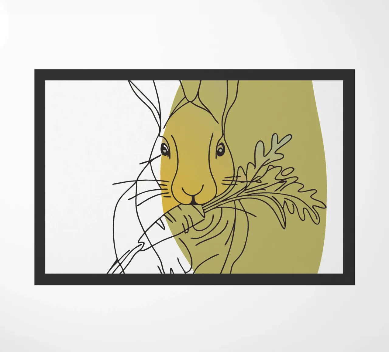 Rabbit Eats Carrots doormat by RELAXING TOUCH