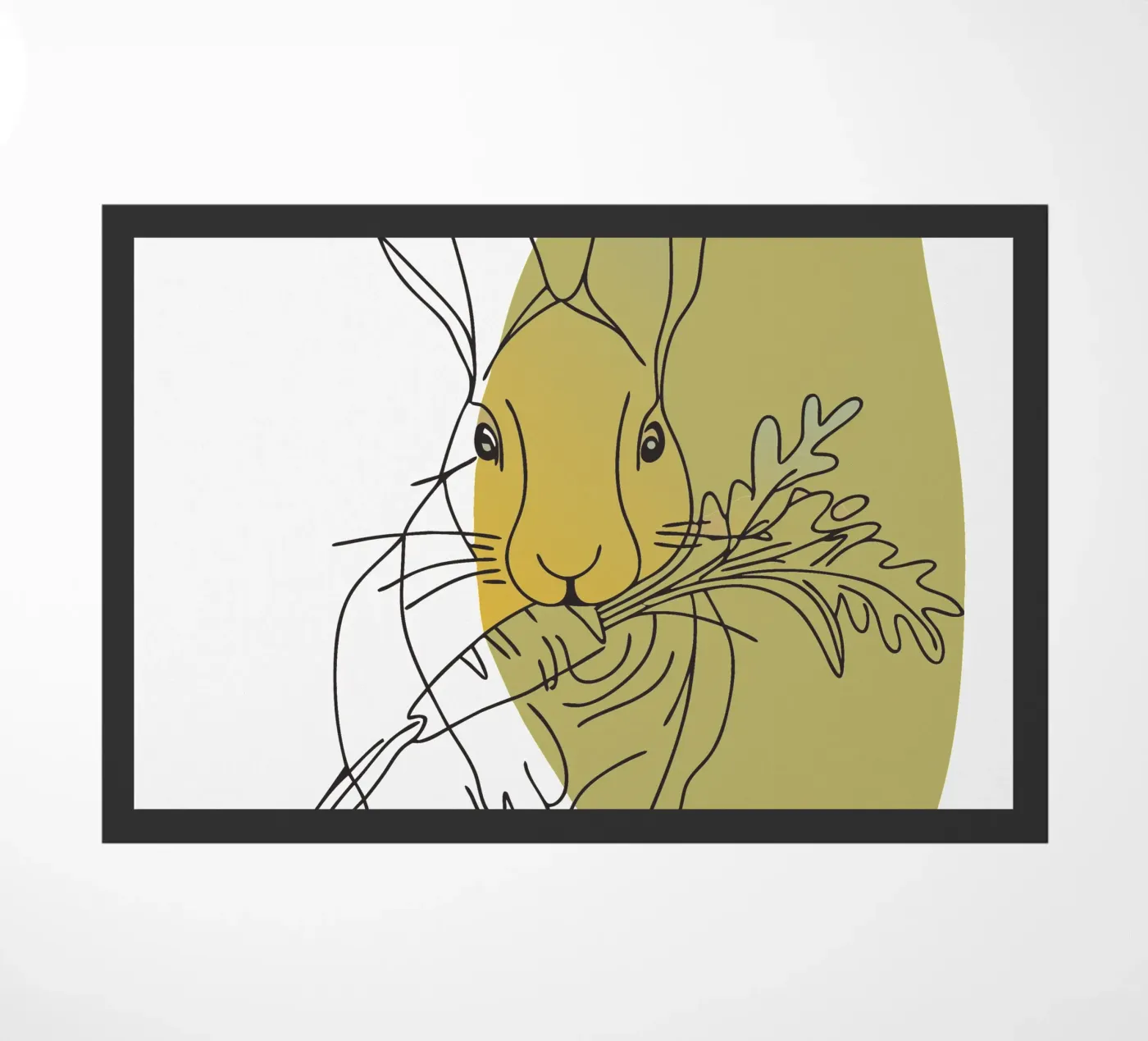 Rabbit Eats Carrots doormat by RELAXING TOUCH