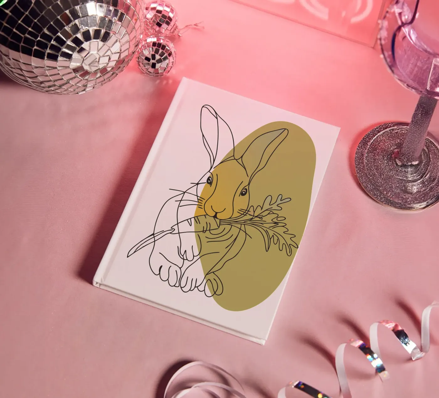 Rabbit Eats Carrots notebook by RELAXING TOUCH