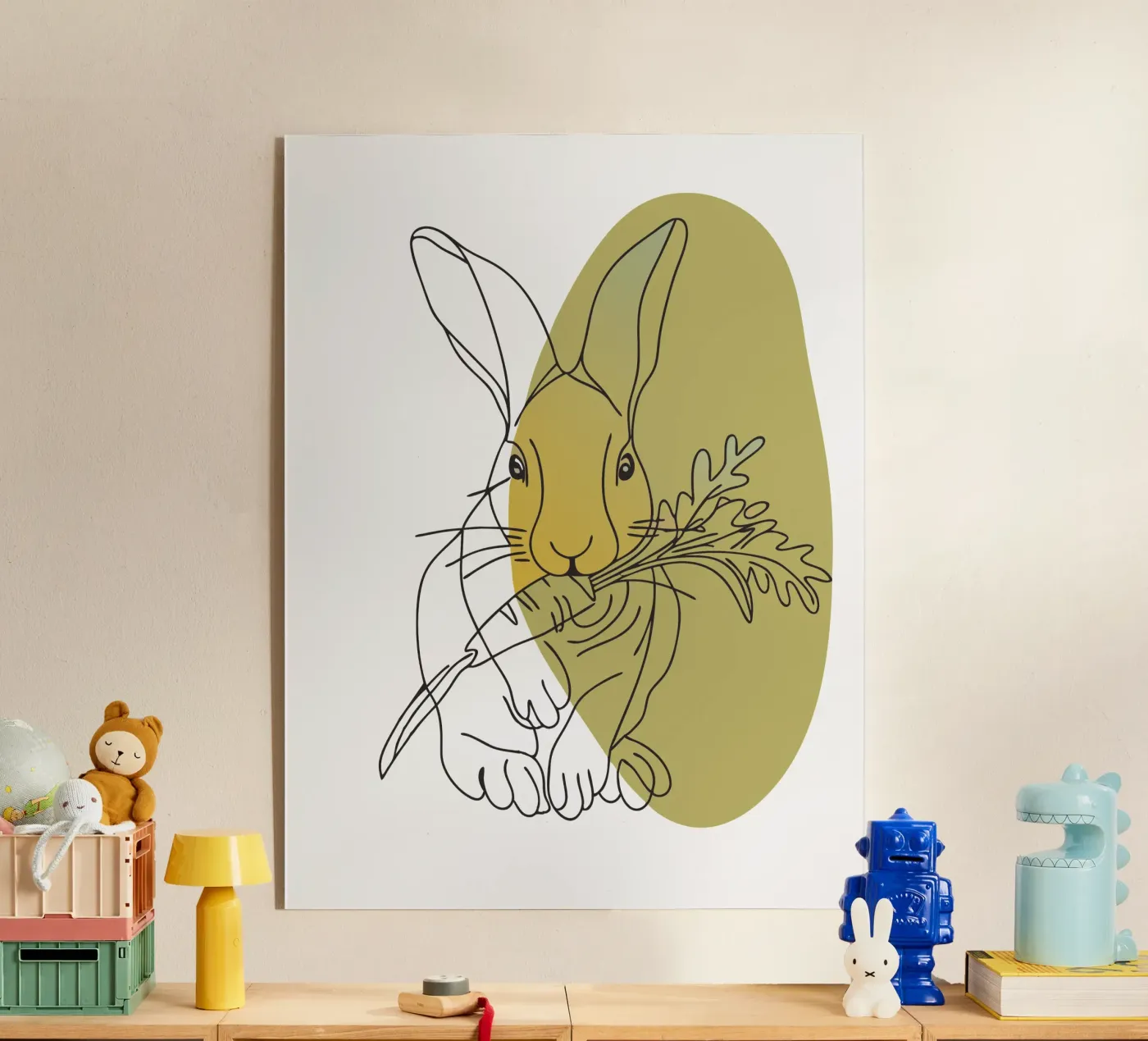 Le lapin mange des carottes plexiglas de RELAXING TOUCH