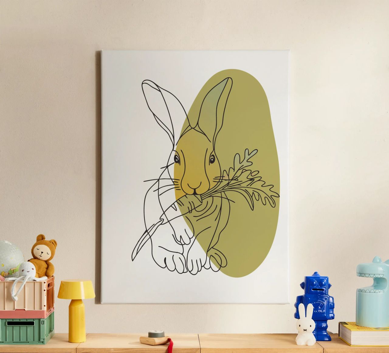 Rabbit Eats Carrots canvas by RELAXING TOUCH