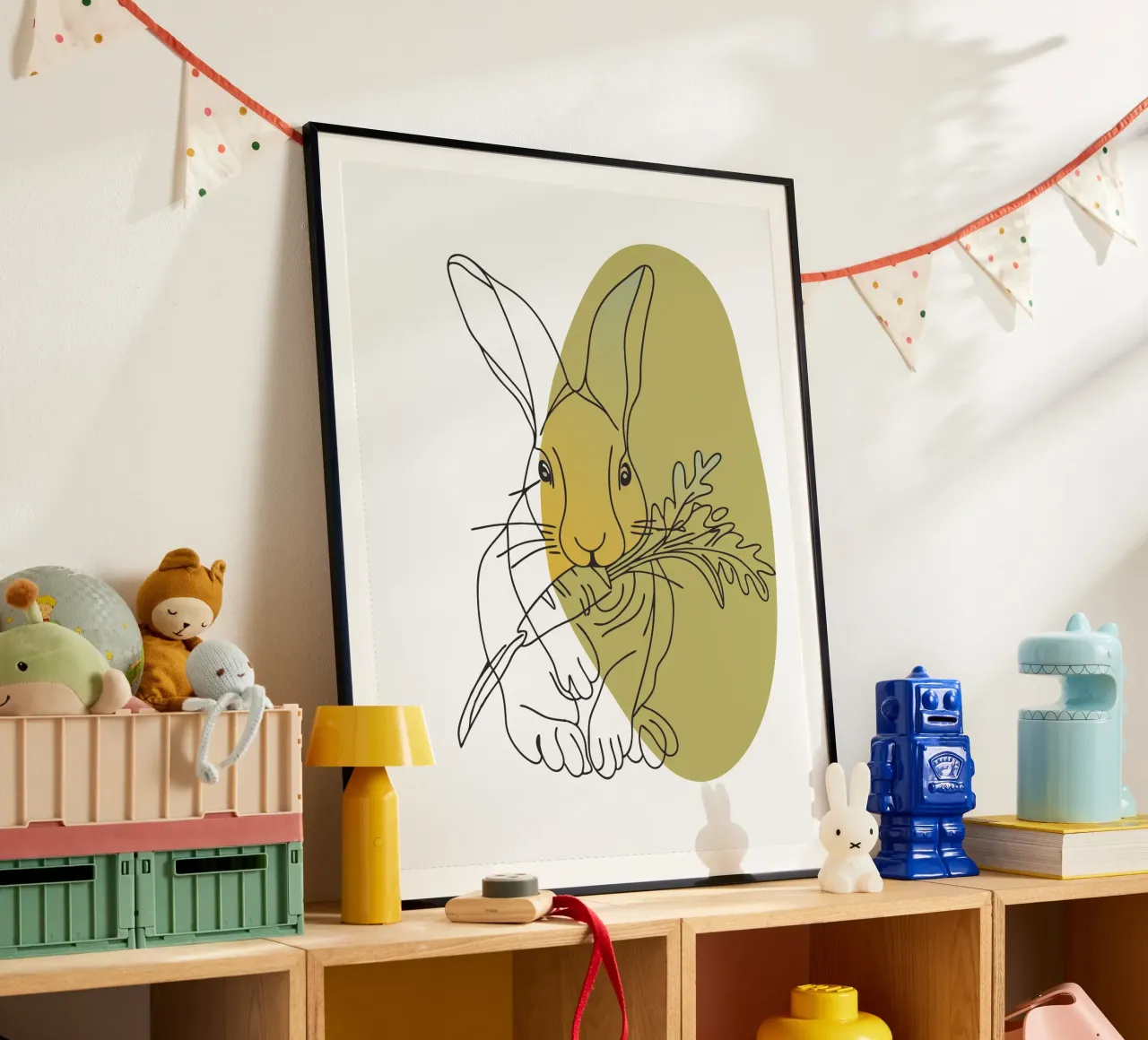 Rabbit Eats Carrots poster by RELAXING TOUCH