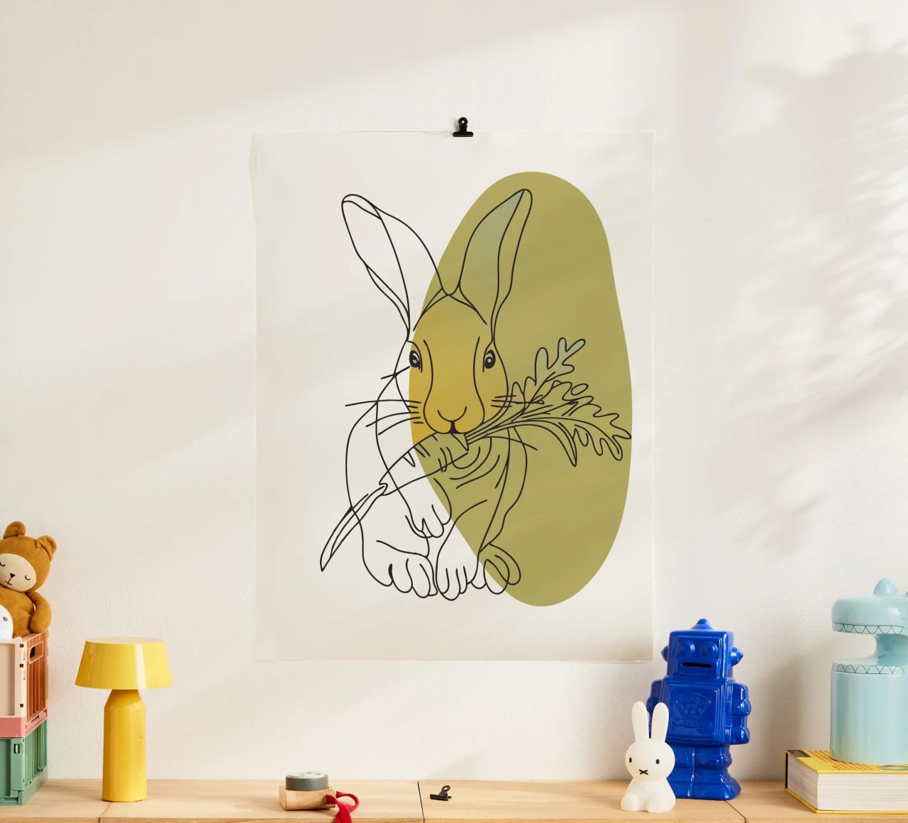 Rabbit Eats Carrots poster by RELAXING TOUCH