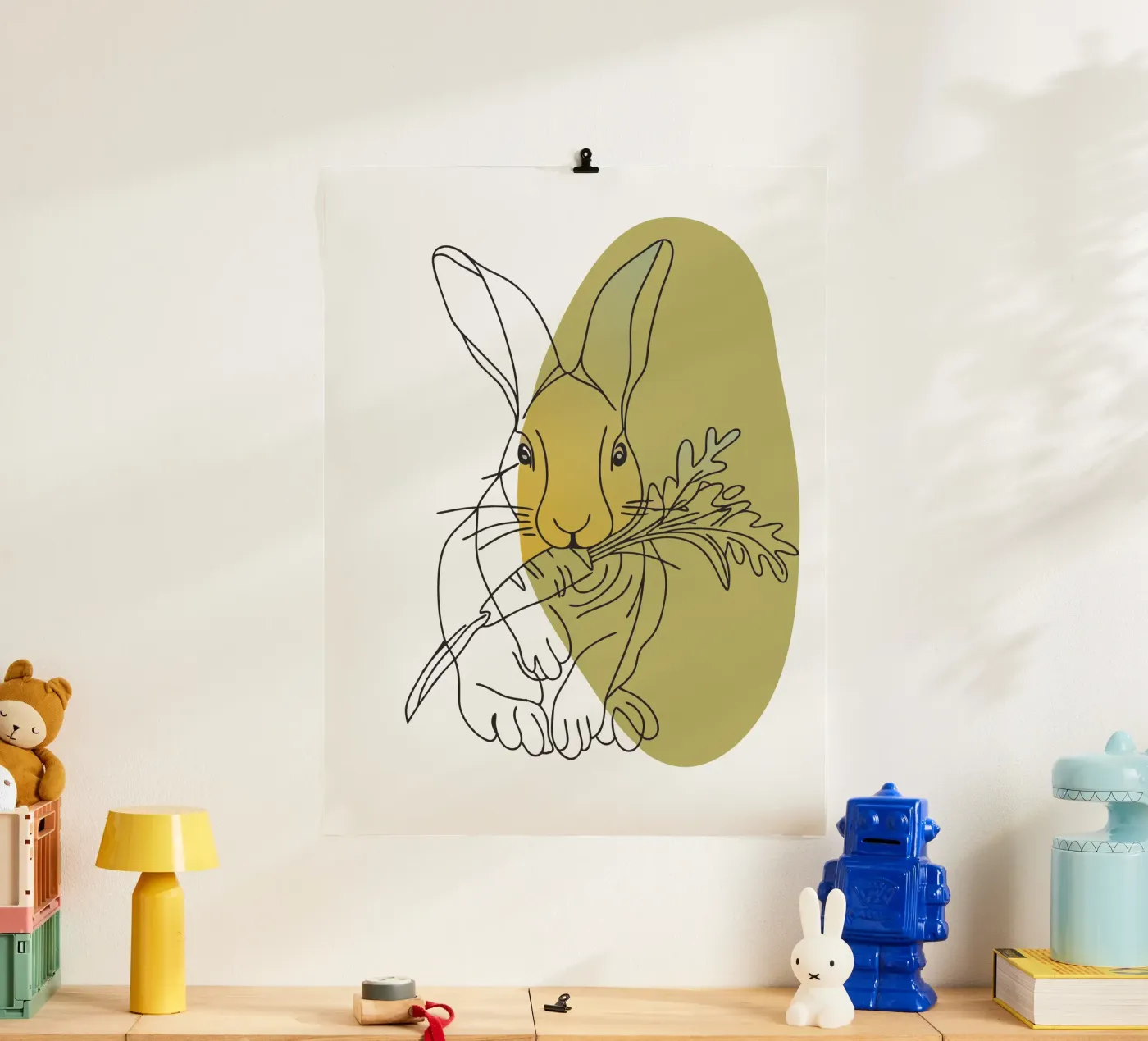 Il coniglio mangia le carote poster da RELAXING TOUCH