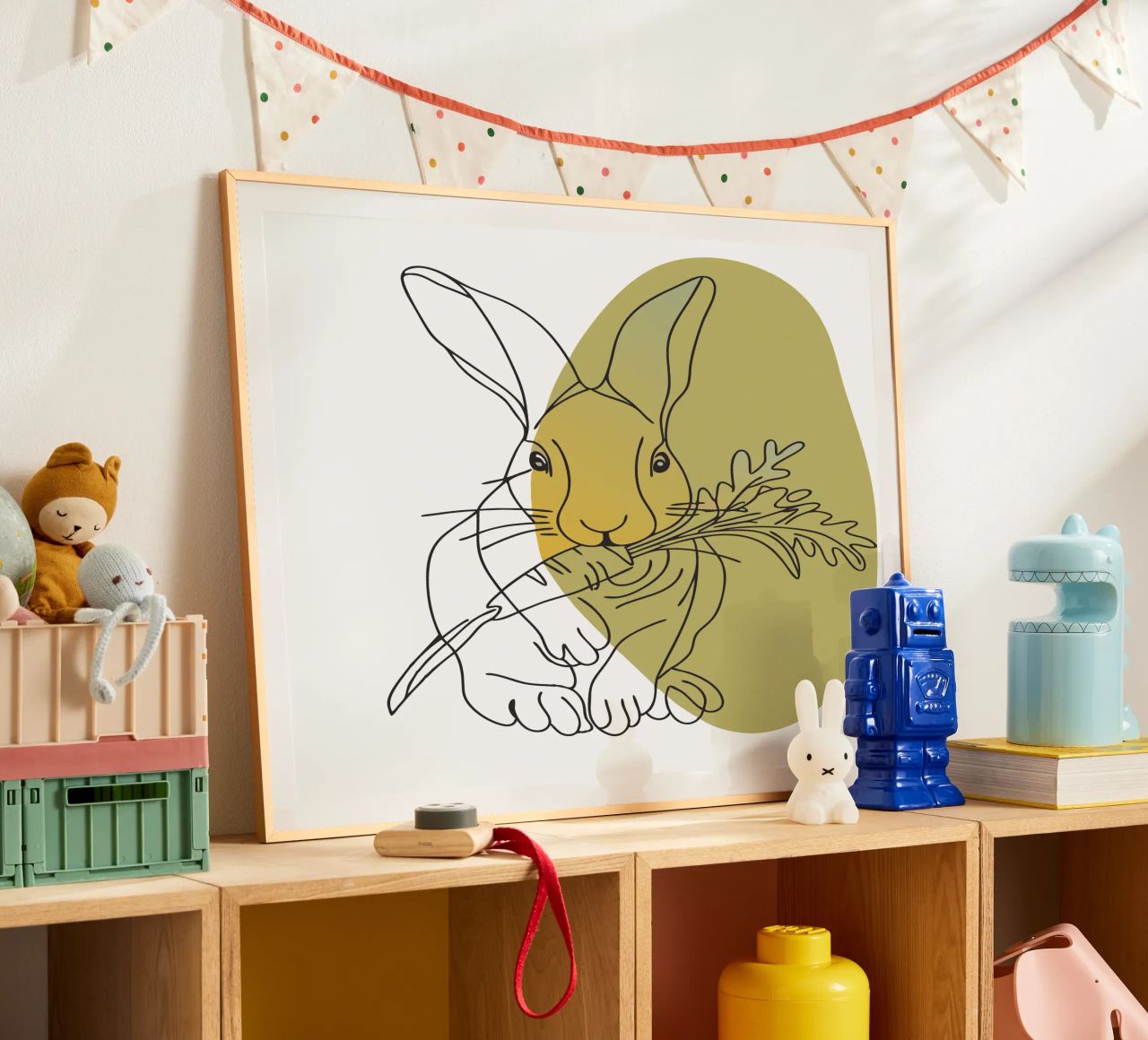 Rabbit Eats Carrots poster by RELAXING TOUCH
